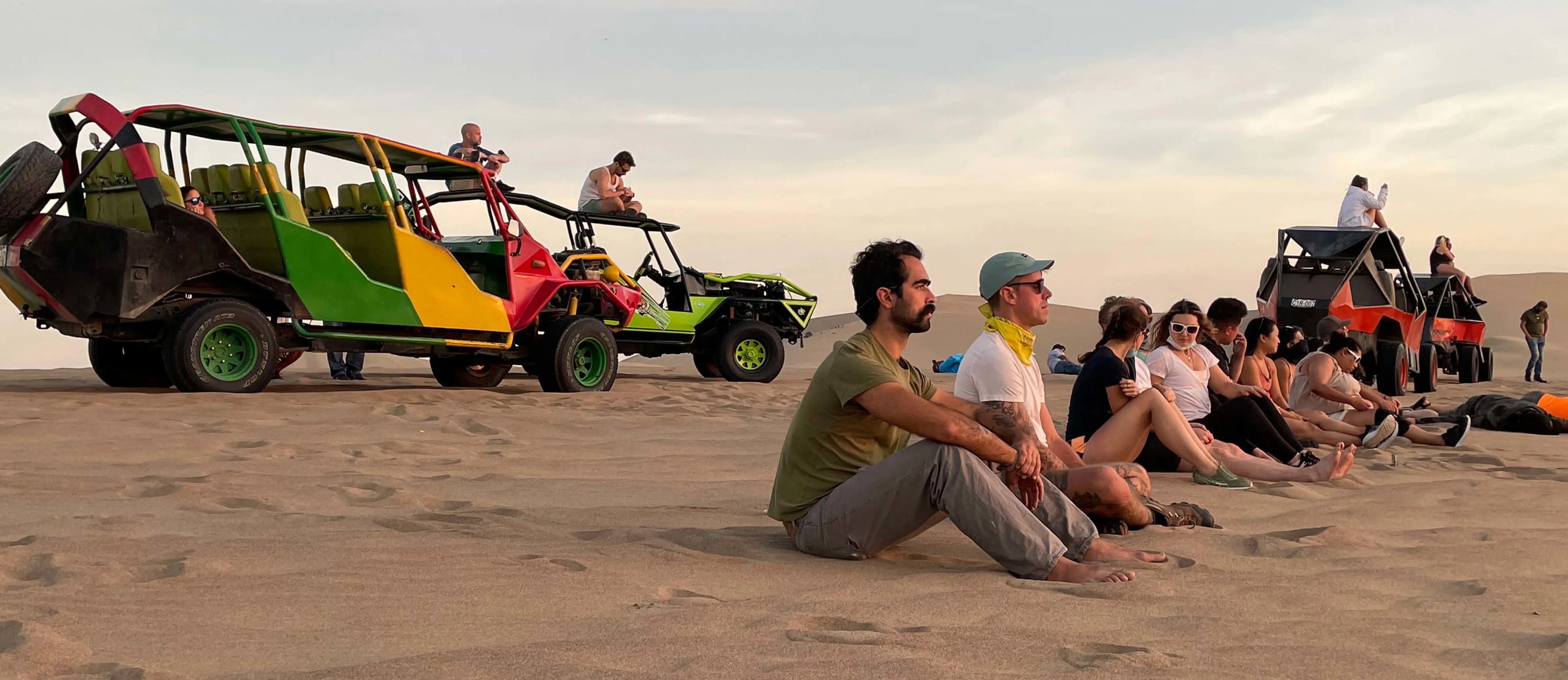 group watching sunset