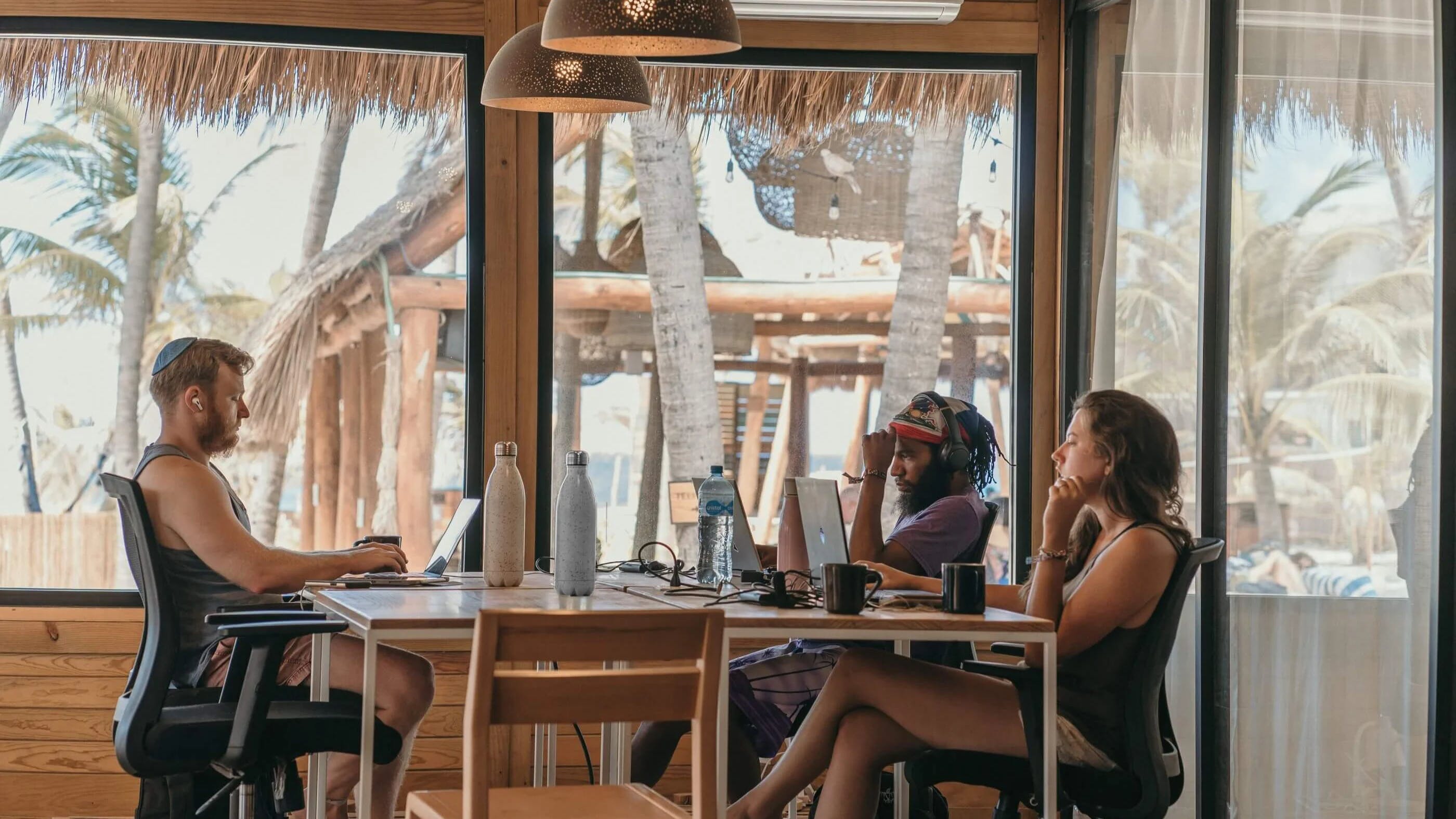 people working